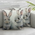 thumbnail image 3 of Chilfamy   Easter Rabbits Throw Pillow Case Cushion Cover Spring Home Decoration White, 3 of 5