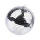 thumbnail image 1 of Bola de discoteca con espejo plateado para colgar con aro para efectos de luz en fiestas y escenarios de clubes (8 pulgadas de plata), 1 of 5