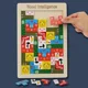 thumbnail image 3 of pieza de rompecabezas de bloques de madera, juego de rompecabezas de bloques de inteligencia animal versátil, tablero de rompecabezas de tráfico 3D, educación para niños, 3 of 5