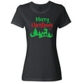 thumbnail image 3 of Inktastic Merry Christmas, Reindeer, Christmas Tree, Stars Women's T-Shirt, 3 of 5