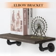 thumbnail image 5 of Plumbing Brackets Set Of 4 Industrial Rustic Diy Wall Shelf Brackets - Black Heavy Duty Iron Floating Shelf Brackets, 5 of 5