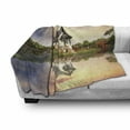 thumbnail image 3 of East Soft Flannel Fleece Throw Blanket, House Formed Old Majestic Building over Lake Designed for Reflection Photo, Cozy Plush for Indoor and Outdoor Use, 70" x 90", Multicolor, by Ambesonne, 3 of 6