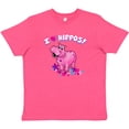 thumbnail image 3 of Inktastic I Love Hippos with Pink Hippo and Flowers Youth T-Shirt, 3 of 5