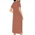 thumbnail image 6 of Tnhcen Women's Zip Up Robe Long Length Pajama Dress Polka Dot Print Cozy Fleece Loungewear with Pockets Soft Sleepwear S-2XL Brown, 6 of 7