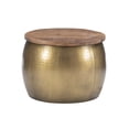 thumbnail image 5 of Powell Wesmar Metal Indoor Drum Accent Table with Storage, 16" Tall, Brass, 5 of 8