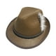 thumbnail image 4 of Sombrero Fedora para hombre, sombrero de jazz, traje de los años 20, sombreros de cubo, sombreros de bombín Derby informales, gorra de ala rizada para Marrón Salvador Sombreros Fedora para Hombre, 4 of 9