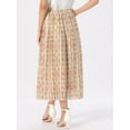 thumbnail image 3 of DARING DIVA Women's A-Line Elastic Boho Summer Floral Print Midi Skirts M Apricot, 3 of 6