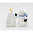 thumbnail image 2 of Hand Painted Ceramic Snowman Christmas Tree Salt Pepper Shakers Set, 2 of 3