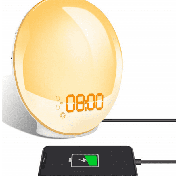 WakeUp Light, Alarm Clock with 8 Colored Sunrise Simulation and Sunset