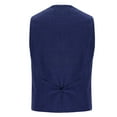thumbnail image 6 of Timoontee Men's Vintage Suit Vest Casual Comfy Waistcoat Sleeveless V-Neck Jacket Vest Solid Button Down Vest Fall Fashion Vest Blue XL, 6 of 7
