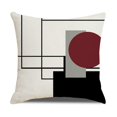 thumbnail image 5 of SZTXJ Cushion Cover, Set of 4 Cotton and Linen Modern Black Red Geometric Pattern Decorative Pillow Case Decoration 45 x 45 cm for Sofa Bedroom Home, 5 of 5