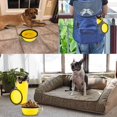 thumbnail image 5 of Botella de agua para perros con 2 cuencos plegables, botella portátil 2 en 1 para agua y comida para perros, gatos y mascotas, botella de viaje para paseos, ejercicio, senderismo y acampada (amarilla), 5 of 5