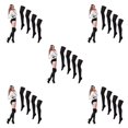 thumbnail image 3 of ZLight 4pair Odorless Knee High Stockings Easy To Wear All Body Shape Suitable Stylish Sports Socks Balck 5Set, 3 of 6