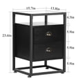 thumbnail image 2 of VECELO Set of 2 Glass Top Nightstand with 2-Drawer, Modern Side End Table with Open Storage Shelf for Bedroom Living Room Office, Black, 2 of 7