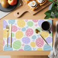 thumbnail image 2 of Easter Eggs Placemats Set of 6, Cute Colorful Spring Love Country Placemats for Dining Table, Place Mats for Kitchen Tabletop, Waterproof Wipeable Dining Table Mats Set, 2 of 9