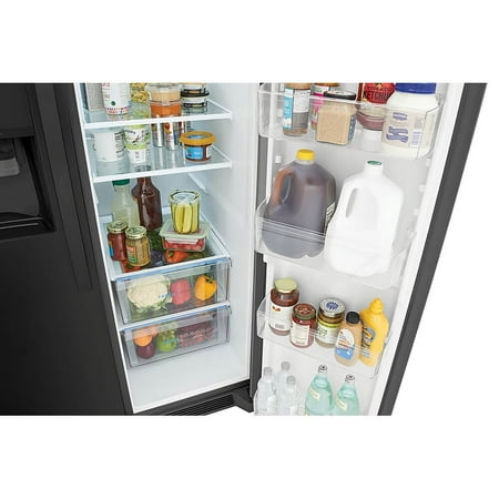 Frigidaire - 25.6 Cu. Ft. Side-by-Side Refrigerator - Black stainless steel