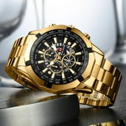 Sports Mens Quartz Watch VA VA VOOM New Black Stainless Steel Waterproof Hollow Out Luminous Military Mannish Wristatches