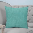 thumbnail image 4 of Teal 20x20 Pillow Covers Set of 2, Farmhouse Burlap Solid Green Color Modern Linen Texture Throw Pillow Covers Decorative Couch Cushion Case, Microfiber Square Pillowcases for Bedroom Car Living Room, 4 of 7