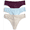 Light Powder Puff Blue, Paper Paile, Rio Plum, variant on Women's Ribbed Modal Thong Panties, 3-Pack, Sizes XS to 3XL