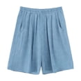thumbnail image 4 of Women's Plus Size Solid Shorts with Pockets Elastic Waist Casual Summer Bottoms, 4 of 6