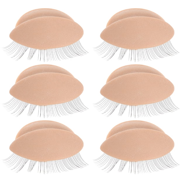 3 pares de cabezas de maniquí de repuesto para pestañas postizas, párpados extraíbles para práctica de pestañas.