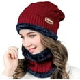 thumbnail image 2 of GRNSHTS Winter Beanie Hats Scarf Set Thick Warm Slouchy Beanies Hat Knit Skull Cap Neck Warmer for Men Women (Red), 2 of 14