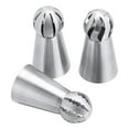 thumbnail image 7 of 3Pcs/Set Cake Icing Nozzles, Stainless Steel Ball Icing Piping Tips, Buttercream Icing Piping Nozzles Cake Decorating Tool, Baking Supplies for Cookie Flower Cakes Pastry Cupcakes Fondant, 7 of 7