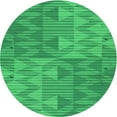 thumbnail image 1 of Ahgly Company Indoor Round Patterned Neon Green Area Rugs, 3' Round, 1 of 6