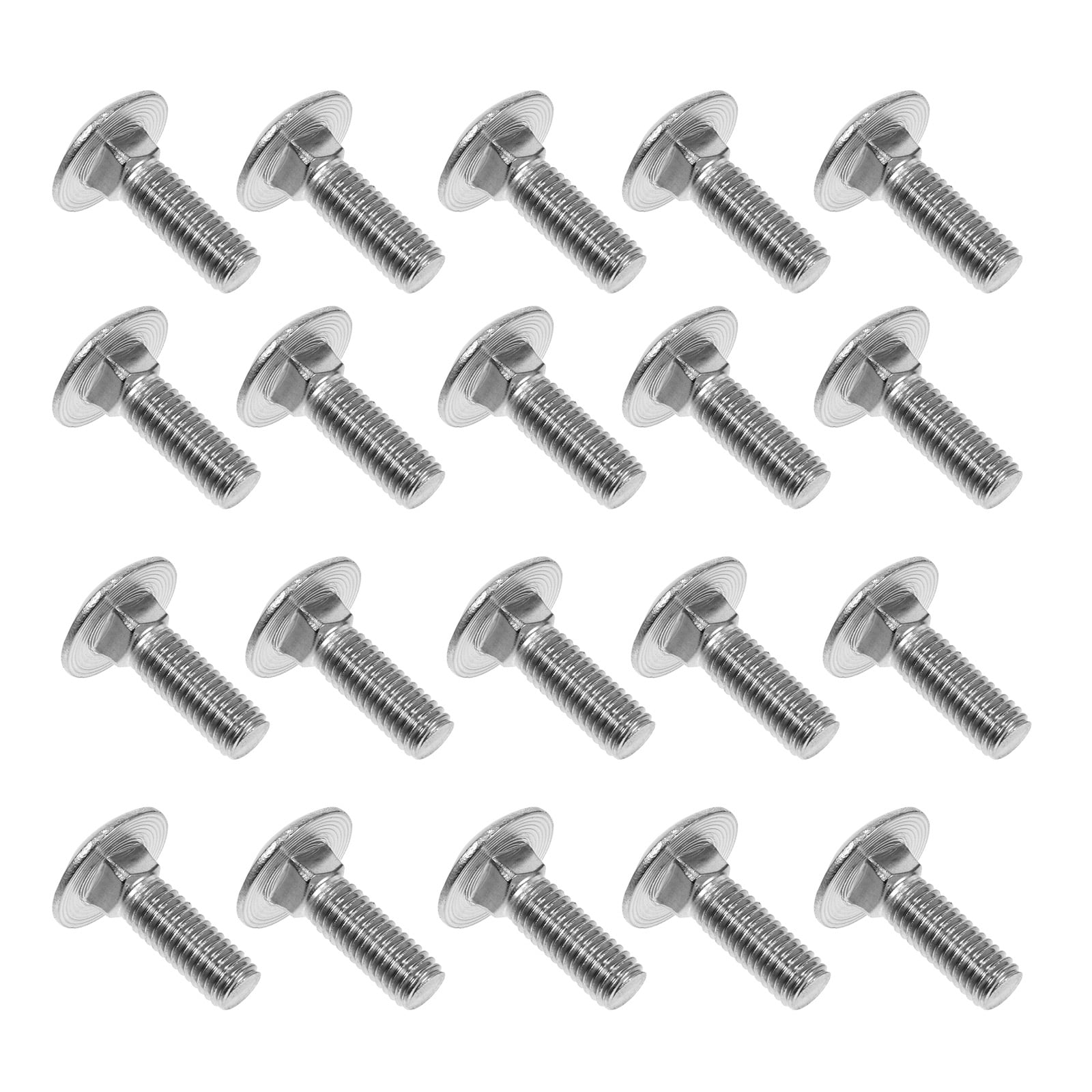 WHAMVOX  30 Pcs Bolt Stainless Steel Carriage Bolts with Bright Shiny Look