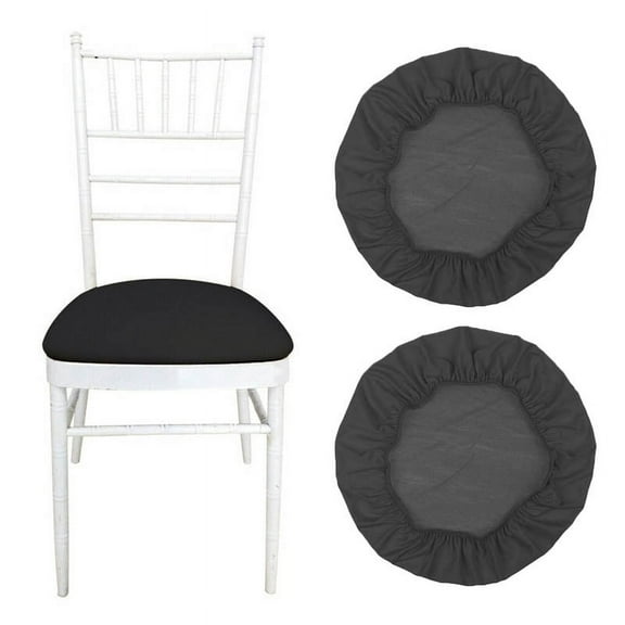 Xmarks 2 Pieces Dia.17-20" Stretchy Bar Stool Covers for Round Upholstered Chairs, Washable Dustproof Barstool Seat Slipcover