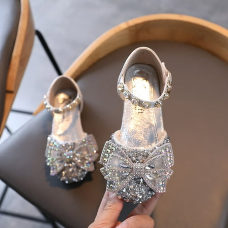 

〖Roliyen〗Toddler Shoes Girls Princess Sandals Toddler Infant Kids Baby Bowknot Crystal Sweet Shoes