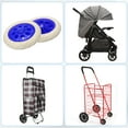 thumbnail image 5 of 6.3 Inch Dia Shopping Cart Wheels Replacement Heavy Rubber Foaming Trolley Wheel Repair for Grocery Carts Garbage Trash Can, Blue/White 2 Pcs, 5 of 7