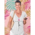 thumbnail image 3 of Breast Cancer Support Faith Cross Women's V-neck, L, White, 3 of 5