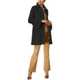 thumbnail image 2 of I.N.C Womens Ruffled-Sleeve Pea Coat, Black, X-Small, 2 of 2
