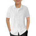 thumbnail image 2 of LYHaoo Boys Button-Down Shirts,Short Sleeve Button Down Shirts School Shirts,Sizes 5-6 Years, 2 of 6