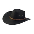 thumbnail image 2 of Sombrero de vaquero para mujeres y hombres, sombrero clásico para el sol, moda para festivales de música al aire libre negro, 2 of 8