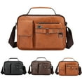 thumbnail image 3 of Mepaouo Messenger Bag for Men Vintage Leather Waterproof Laptop Briefcase Computer Satchel Handbag(Khaki), 3 of 5
