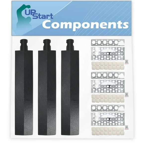 3-Pack BBQ Grill Heat Shield Plate Tent & Tube Burner Replacement Parts for Turbo CK4CKWN - Compatible Barbeque Stainless Steel Flame Tamer, Guard, Deflector, Flavorizer Bar & Pipe Burners