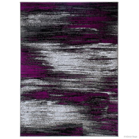 Allstar Rugs Allstar Exclusive Modern Brush Streak Pattern Area Rug Purple 4' 11"x6' 11" 5' x 8' Indoor Modern & Contemporary
