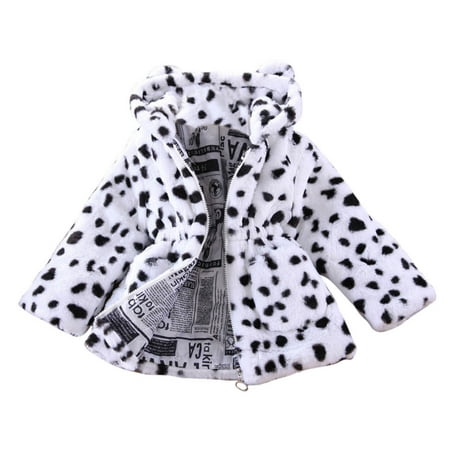 

Toddler Baby Girls Winter Fleece Windproof Dairy Cow Printed Coat Hoodie Thicken Warm Outerwear Jacket