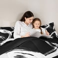 thumbnail image 4 of Homewish Graffiti Stripe Circular 7-Piece Twin Bedding Sets,Abstract Geometric Desgin Bedding Comforter Set,Black White Sheet Sets For Boys Kids,Breathable Home Decor Reversible, 4 of 8