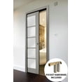 thumbnail image 3 of Sliding French Pocket Door 36 x 96 inches with Frosted Glass | Quadro 4002 Grey Ash | Kit Trims Rail Hardware | Solid Wood Interior Bedroom Sturdy Doors, 3 of 6