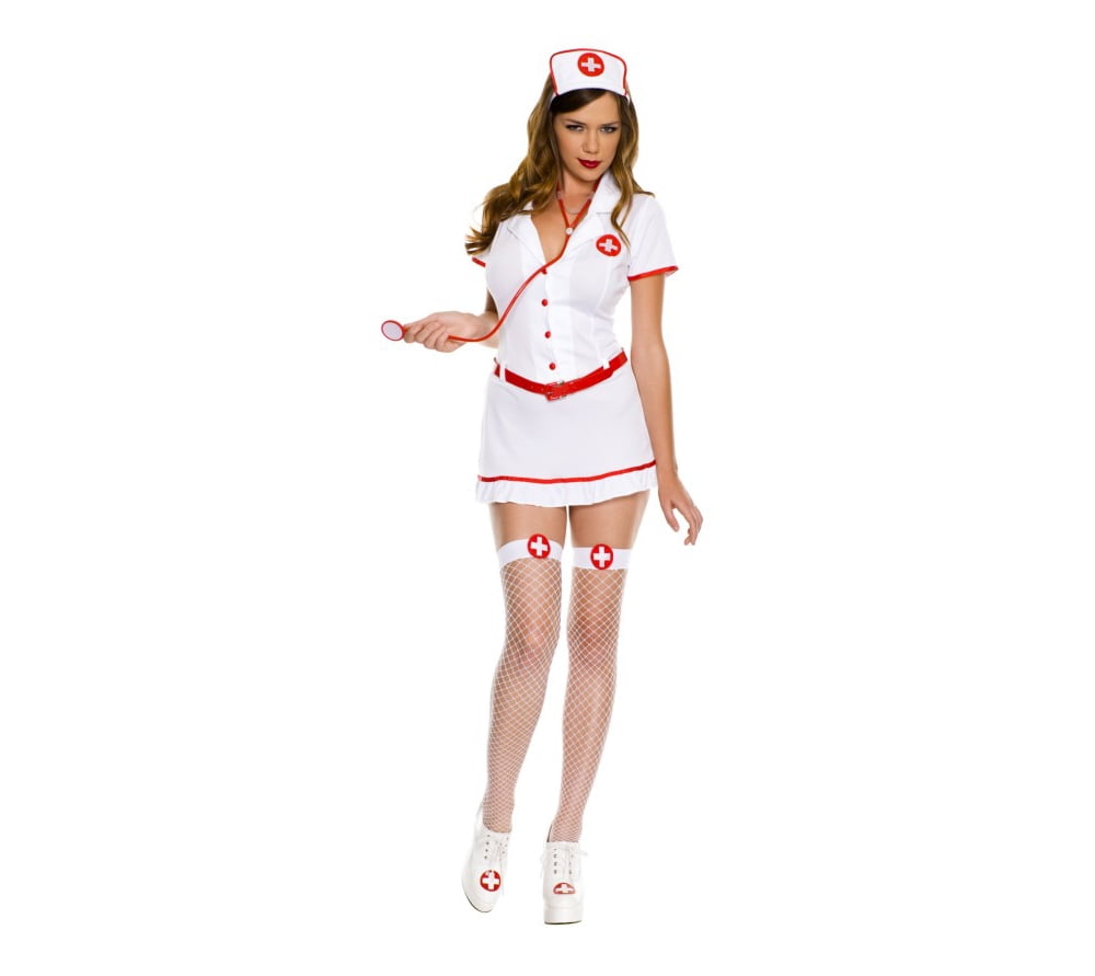 Music Legs Womens Sexy White Nurse Outfit Adult Halloween 1000 x 891 Pixel.