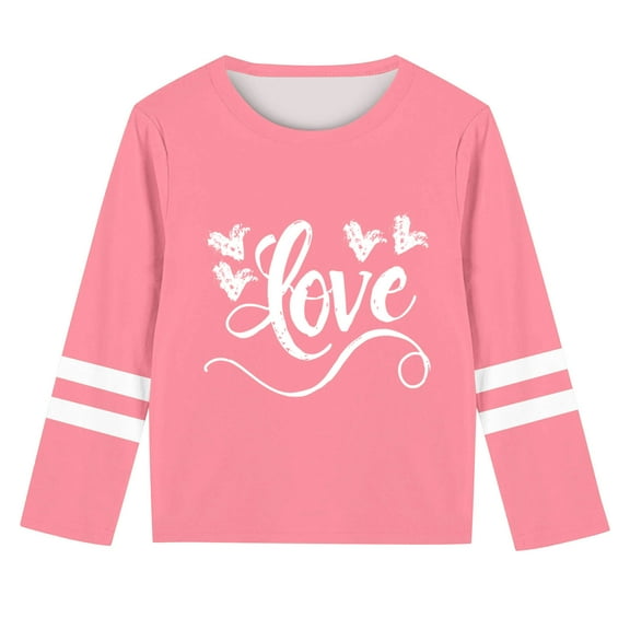 ShiShine Toddler Girls Valentine's Day Long Sleeve Pullover Sweatshirts Fall Crewneck Casual Loose Blouses Size 3-14T