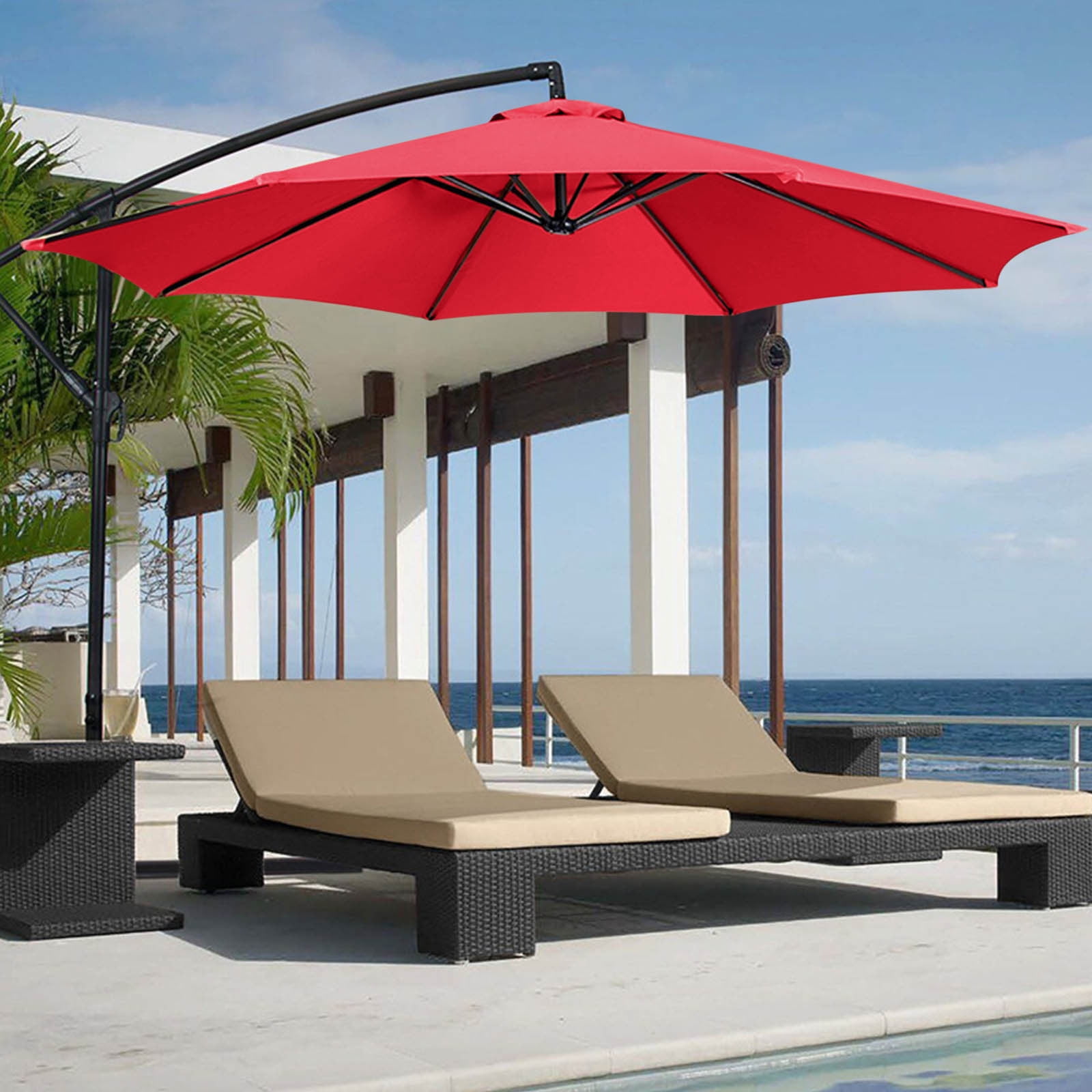 Holiday Savings Clearance! kladzum Outdoor Patio Umbrella Beach Umbrella Outdoor Courtyard Umbrella Surface Polyester Sunshade Umbrella Sunscreen and Rainproof Fabric Garden Pillsar Umbrella