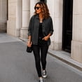 thumbnail image 6 of Stralyhd Jean Jacket Women Long Sleeve Fall Colored Denim Jacket Loose Lapel Jean Coats Light Wash Button Down Denim Shirt with Chest Pockets Black M, 6 of 6