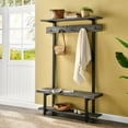 thumbnail image 4 of Alaterre Furniture Pomona 48 in. Entryway Hall Tree with Bench, Shelves & Coat Hooks, Solid Wood Storage Organizer, Home Decor Accents, 4 of 7