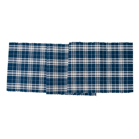Max Plaid Navy Table July Fourth Runner 13" x 72"