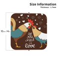 thumbnail image 3 of Kll Square Drink Coasters Set Of 4,Pu Leather Absorbent Coasters Set Decorative Coffee Cup Coasters Housewarming Gift For Home Decor-Rooster And Chicken, 3 of 9