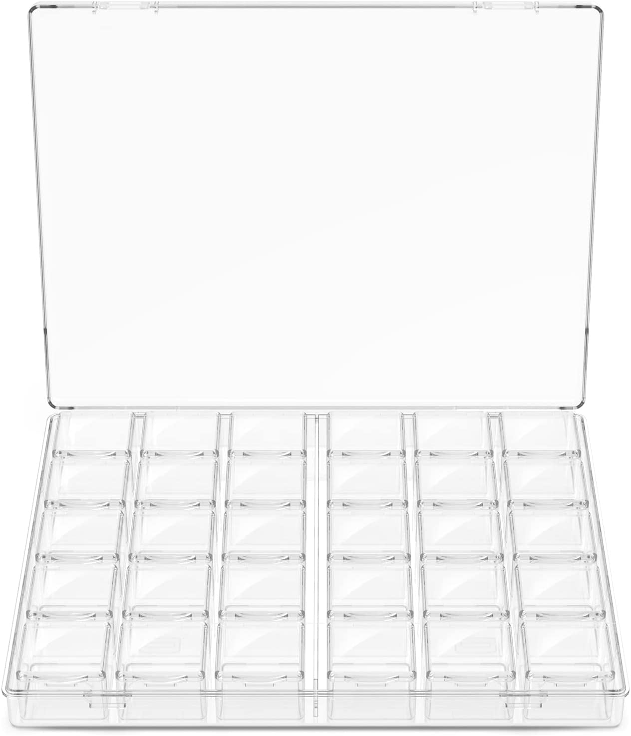 30 Packs Plastic Stackable Organizer Container with Lids, Mini Containers for Beads, Glitter, Slime, Paint or Seed Storage - Black (Transparent)